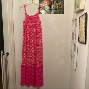 Cute pink and orange summer dress for girl